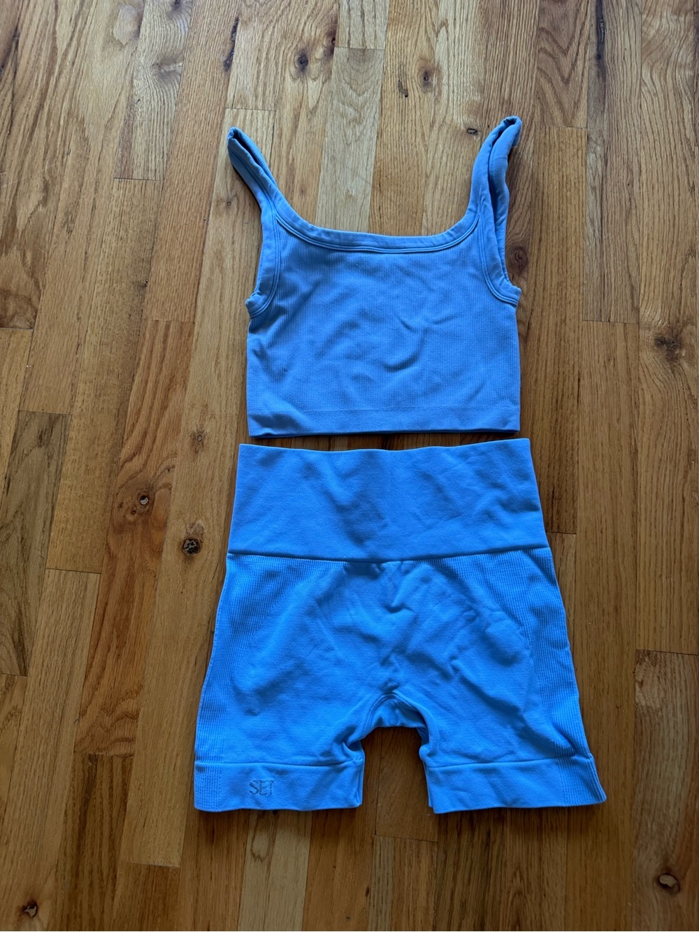 SET Active Light Blue Ribbed Set - Picture 2 of 3